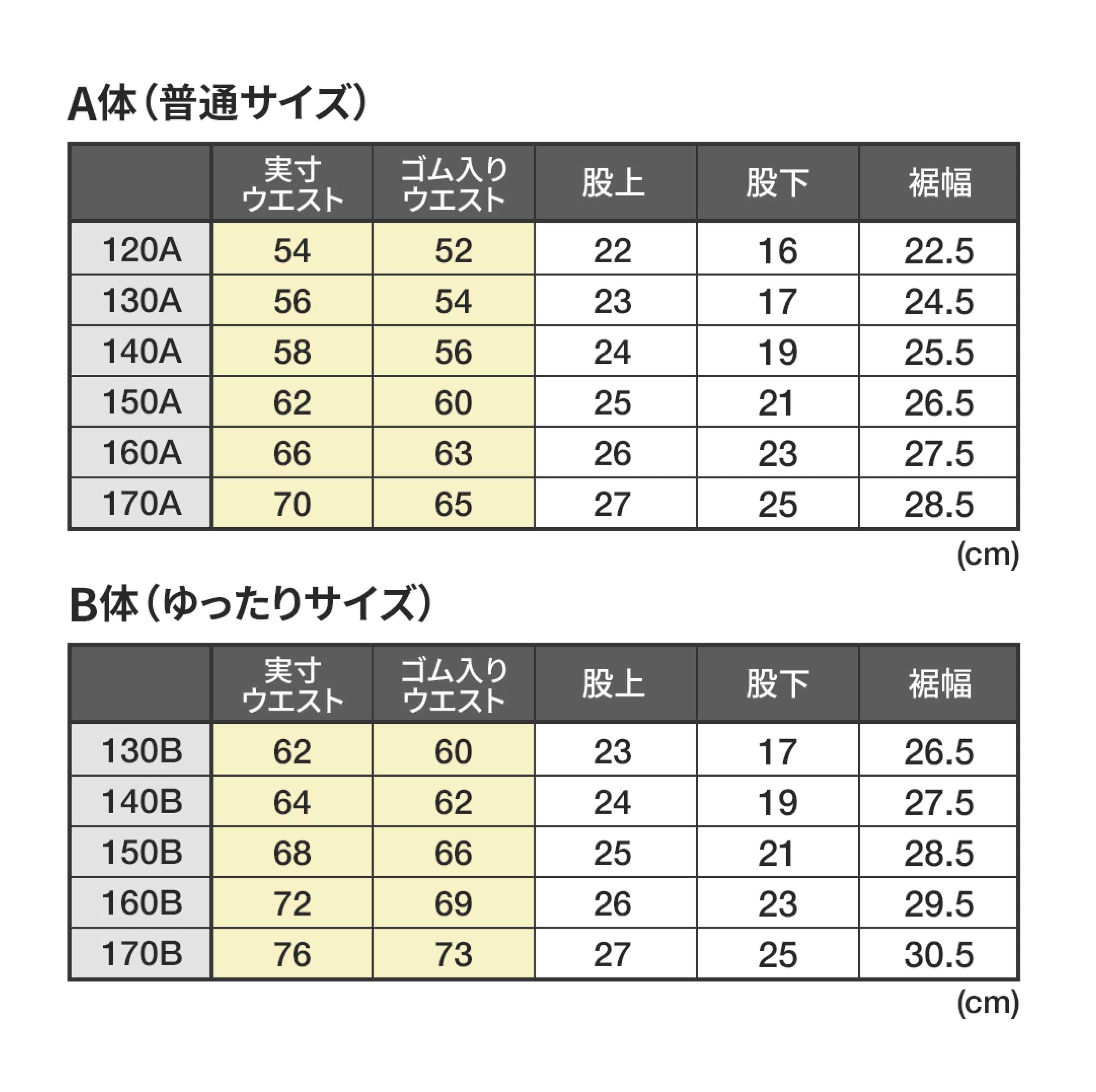 サイズ表